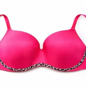 Victoria's Secret Hot Pink Bra with Leopard Accent